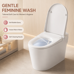 <span class=keywords><strong>WC</strong></span> intelligent sans réservoir MWD Zero Water Pressure avec ouverture automatique du couvercle par radar, capteur de pied, chauffage instantané, bidet intégré – Vente en gros usine OEM - Product Image 4