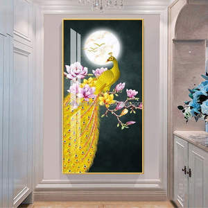 Affiches avec <span class=keywords><strong>paon</strong></span> <span class=keywords><strong>vert</strong></span> doré et Noble, 7 pièces d'impressions abstraites, décoration artistique murale, <span class=keywords><strong>peinture</strong></span> suspendue - Product Image 3