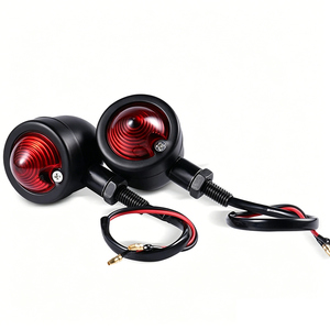 Luces Intermitentes de Motocicleta de Metal de Aluminio Vintage, Aptas para Cruiser Bobber, Intermitentes Indicadores Transparentes Rojos Ámbar - Product Image 5