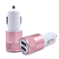 Meilleures ventes de chargeur de voiture USB en alliage d'aluminium 5V 2A Chargeur de voiture double USB portable pour téléphone portable