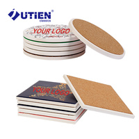 Sous-verres et sets de table absorbants en céramique Jutien Design pour table à manger, dessous de plat en liège et dessous de plat en céramique absorbante