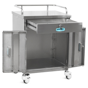 (MS-T180S) HStainless Steel Trolley With One Drawer and Inner <b>Cabinet</b> Without Shelf - Product Image 2