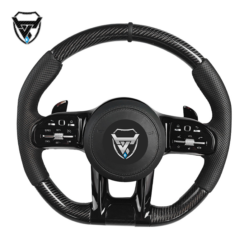 Black Perforated Carbon Fiber Steering Wheel