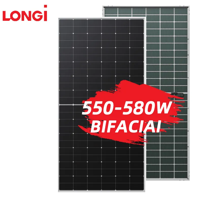 En çok satan Longi GÜNEŞ PANELI 560W 570W 580W 590W Mono PV panelleri Bifacial paneli güneş