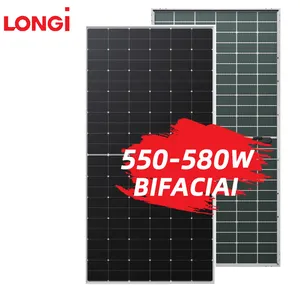 Penjualan Terbaik Panel surya Longi 560W 570W 580W 590W Panel surya Bifacial PV Mono