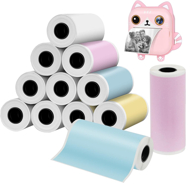 Thermal Printer Paper Colorful Mini Waterproof Express Self-Adhesive Printable Sticker and Adhesive Sticker Paper Roll