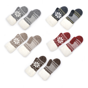 Gants d'hiver pour femmes Doublure en polaire chaude Mitaines à flocons de neige - Product Image 6