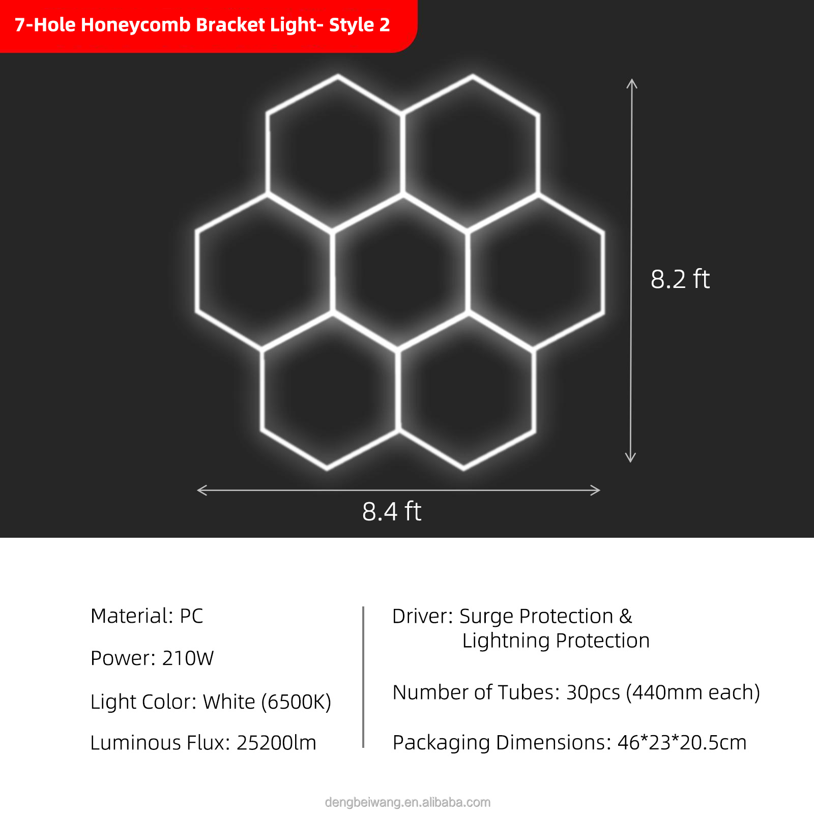 Estilo dos de la lámpara del panal 7-hole