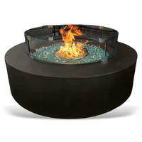 Brasero cylindrique GRC 42,13 pouces en MgO pour extérieur, patio, jardin, fête, avec pierres de lave et couvercle