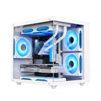 Mini MATX Panoramic View Case Game Aquarium Case Desktop Computer Water Cooled Side Transparent Case