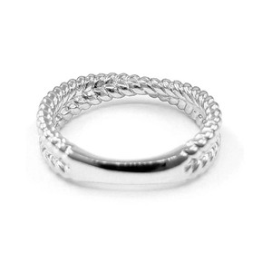 Chine Extraordinaire Garanti 18k Solide Or Blanc Haute Qualité Bijoux En Diamant Slim Twist Mariage Half Way Ring Band - Product Image 3