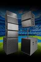 Système de sonorisation professionnel actif/passif pour concerts en extérieur, scène suspendue, église, avec caisson de basses de 10 pouces et 18 pouces, et enceintes line array.