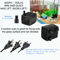 JR-150 3.2W à faible bruit Mini 120V 220-240V DC sans brosse ménage Submersible refroidisseur pompe à eau pour climatiseur, Aquarium