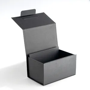 Custom luxury black rigid magnet gift retail packaging box with magnetic lid