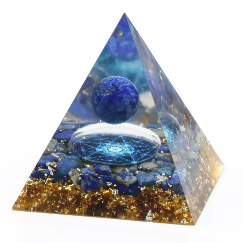 Bola kristal mata harimau alami piramida Orgone 6CM dengan batu permata Obsidian energi ortonite EMF perlindungan piramida meditasi