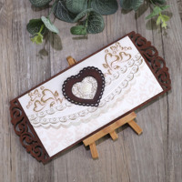 Tarjetas de Invitación de Boda en Forma de Corazón de Madera, Invitaciones de Cumpleaños, Tarjetas de Menú