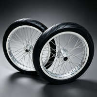 Ensemble de pneus de route Supermoto avec jantes chromées argentées de 17 pouces 70 90 17 et 90 80 17 pour Surron Light Bee X, course haute vitesse