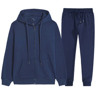 Ensemble polaire homme automne-hiver transfrontalier avec sweat à capuche, broderie et logo imprimé, fermeture éclair longue et pull