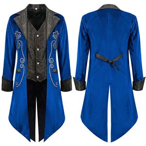 Tailcoat Steampunk Médiéval Brodé pour <span class=keywords><strong>Homme</strong></span> Veste Gothique Victorienne Vintage Redingote Fête Costumes d'Halloween - Product Image 5