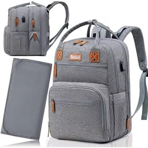 Mochila pañalera de muestra gratuita con puerto de carga USB, impermeable, para viajes, regalos para baby shower para bebé niño - Product Image 3