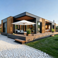 Maisons préfabriquées modernes en acier léger imperméables, villa, bureau, magasin, toilettes, avec panneaux sandwich, alimentées à l'énergie solaire