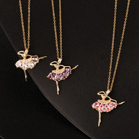 Collier de danse en Zircon pour fille, nouvelle couleur, pendentif ange, collier de Ballet pour fille