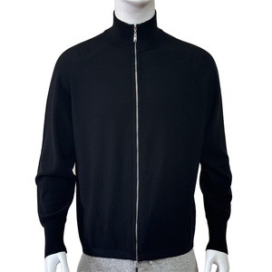 Suéter de Lana 100% para Hombre, con Cierre, Color Sólido, Manga Larga, Alta Calidad, Transpirable, Informal, para Otoño, con Logotipo Personalizado - Product Image 1