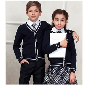 Çocuklar erkek kız okul kazak Unisex için OEM ODM ucuz fiyat okul üniforması hırka kazak