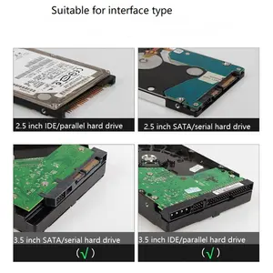 Black dual bay hard drive enclosure 3.5 usb 3.0 SATA/IDE interface with SD TF Card Reader for 2.5&3.5 Inch HDD SSD