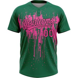 Camiseta de Béisbol Personalizada con Dos Botones, Uniforme de Equipo Sublimado de Manga Corta Unisex que Absorbe la Humedad - Product Image 2