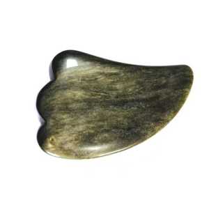 Masseur facial en jade, planche Gua Sha en obsidienne dorée, outil de massage facial - Product Image 4