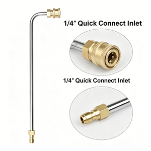 Lance d'extension pour nettoyeur haute <span class=keywords><strong>pression</strong></span> à connexion rapide 1/4 30 °   90 °   Lance de pulvérisation courbée en acier inoxydable 120° avec buse incurvée pour le nettoyage automobile - Product Image 5