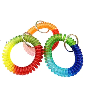 瑞连世品厂家直供TPU三色塑料弹簧手链时尚彩色发条多色段