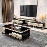 Ensemble de meuble TV et table basse de style nordique moderne, design tendance, prix d'usine, prix bas, pour salon