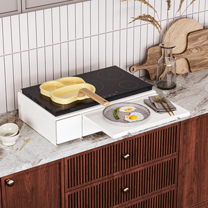 Estante de almacenamiento de máquina de café de escritorio de <span class=keywords><strong>Metal</strong></span>, estante de cajón de barra de agua superior con caja de almacenamiento de aperitivos multicapa - Product Image 5