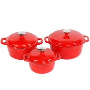 Hot Selling Custom Knob Iron Cast Pots Casseroles Kitchen Housewares Non Stick Enamel Cooking Pot