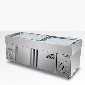 Expositor de Peixes Frescos Congelados em Aço Inoxidável para Supermercado, Freezer de Mesa Refrigerador - Product Image 6