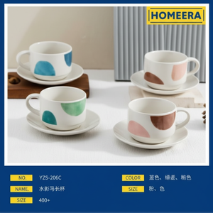 Commercio all'ingrosso 80ml porcellana Espresso tazza e piattino Set 6 tazze e 6 piattini in scatola di colore materiale PC rifornito per alberghi - Product Image 1
