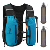 UTOBEST Gilet de Course en Nylon Tendance avec 2 Bouteilles Souples de 500 ml, Respirant, Léger, Résistant à l'Eau et Réglable pour le Trail