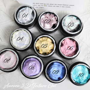 Campioni Gratuiti Gel Aurora con Texture 3D in 10 Colori Gel Perlato Scintillante per Nail Art Gel Solido Anti-Colatura - Product Image 1