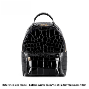 Mochila Pequeña de Piel de Cocodrilo Siamés, Mochila Versátil para Mujer, Mochila de Viaje de Gran Capacidad - Product Image 5