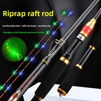 Canne à pêche de nuit en eau douce et en mer, en fibre de carbone et demi-titane, avec pointe lumineuse LED, action rapide, en EVA, 2 sections, pour radeau et bateau, 1,3m-2,1m