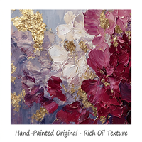Peinture à l'huile peinte à la main, abstraite violette, à la spatule, sur toile, art mural, pour hôtel, vente en gros, galerie, taille personnalisable