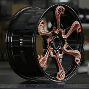 Jantes en alliage forgé noir et rouge de 18, 19x9, 20, 21, 22 pouces, style sport <span class=keywords><strong>Cobra</strong></span> Mamba rouge personnalisé, jantes à rayons pour <span class=keywords><strong>voiture</strong></span> - Product Image 2