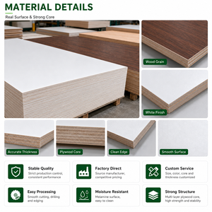 12mm <span class=keywords><strong>15mm</strong></span> 18mm Madera contrachapada 4x8 Madera contrachapada marina de álamo de madera dura <span class=keywords><strong>Melamina</strong></span> para Filipinas - Product Image 3