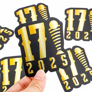 High Quality Eco-Friendly Durable Custom Logo Sticker Self Adhesive Digital Printing <b>Waterproof</b> Pvc Vinyl Spot Uv Raised <b>Label</b> - Product Image 3