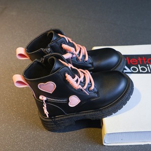 Botas de Piel Sintética Impermeables para Niñas, Botines con Cordones y Cremallera Lateral, Cómodas Botas Infantiles - Product Image 4