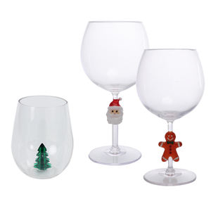 Arbre de Noël en acrylique festif en forme de O Gingerbread Man et Santa Claus Shaped Acrylic Stem Glass - Product Image 1