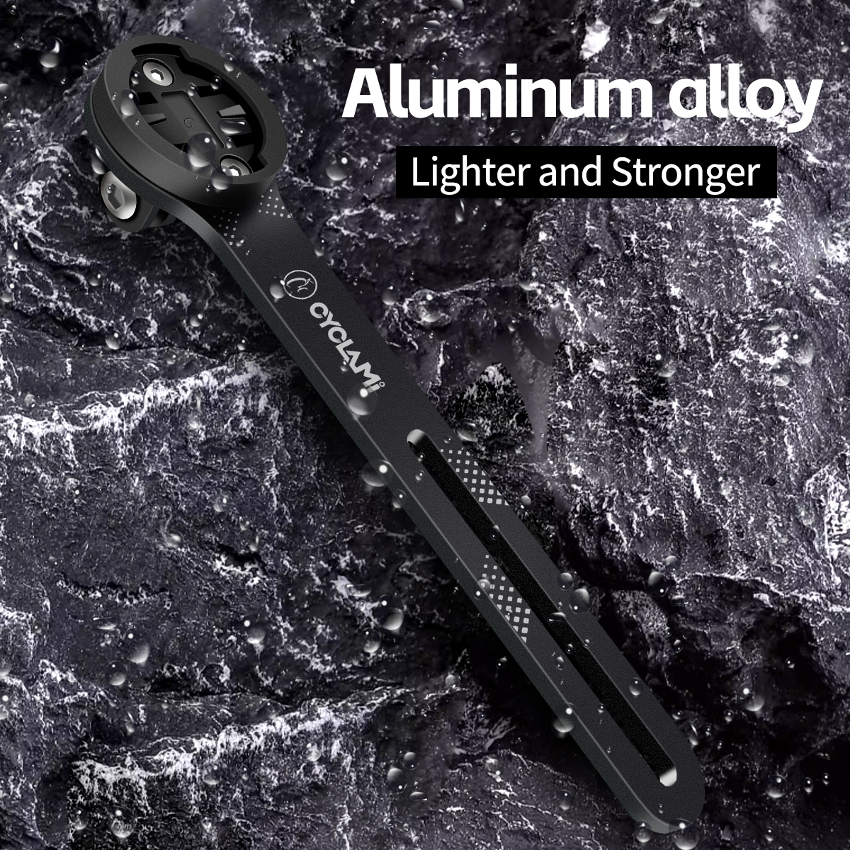 Support Extension Pour Compteur Vélo Garmin - En Aluminium Et Plastique - Réglable En Angle - Noir