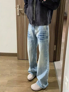 Jean en denim pour homme, coupe skinny, avec détails de coutures apparentes, style Malaise Stitch, Unease Supplier - Product Image 3